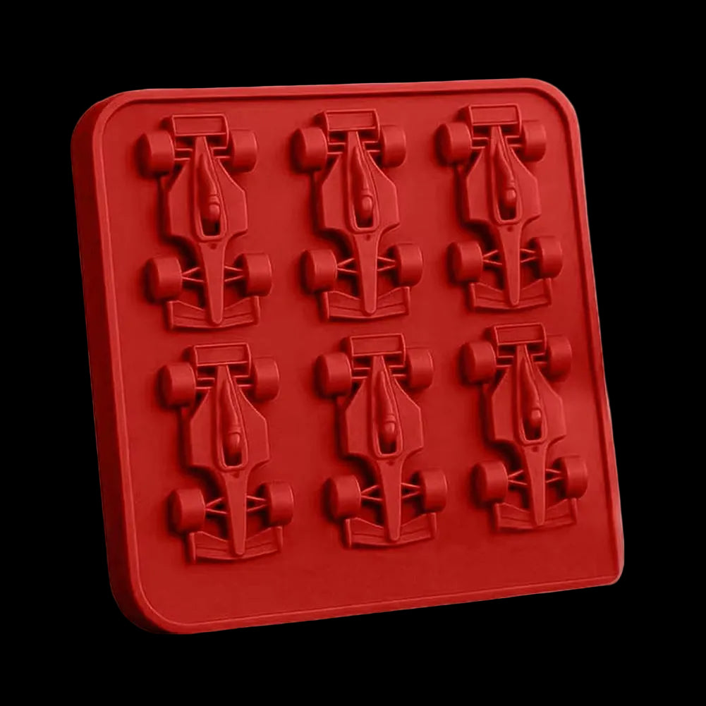 Formula Racing Car Ice Mold F1 Ice Mold, Silicone Racing Car Jelly Mold, 6-Cavity 3D Race Car Tumbler Ice Cube Tray Baking Tool